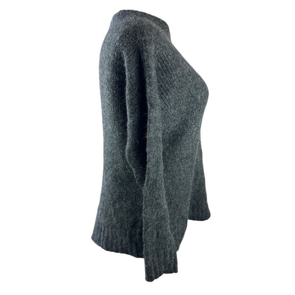 Jenni Kayne Alpaca Cocoon Crewneck Sweater Fluffy Charcoal Women's Size Medium - Picture 10 of 15